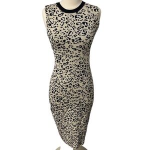 NWT Rachel Roy Leopard Print Dress Form-Fitting, Midi, Size M